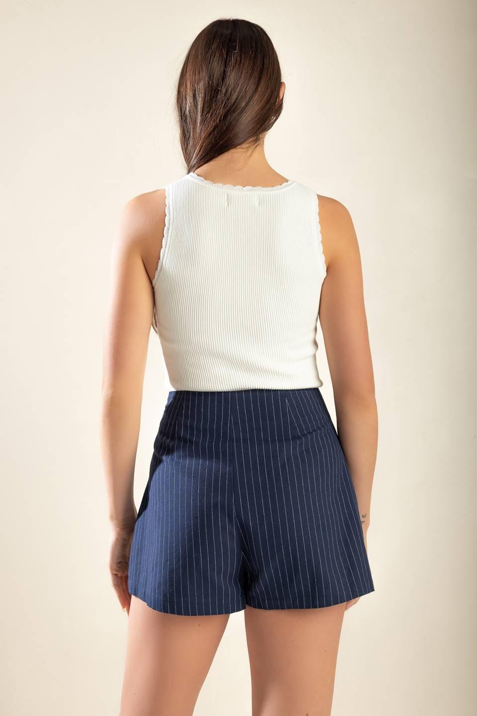 My Everything Woven Skort in navy white, view 9 — Soul Flow Apparel