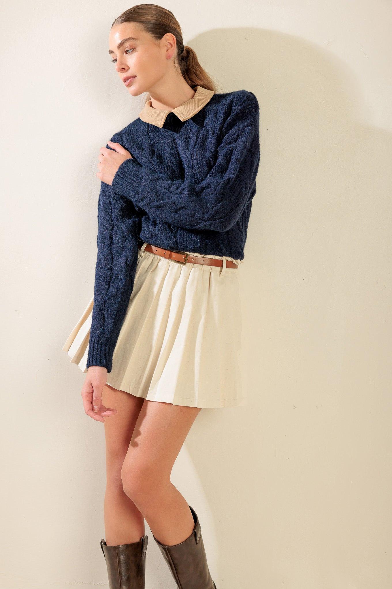 Only in My Heart Woven Skort in oatmeal, view 6 — Soul Flow Apparel