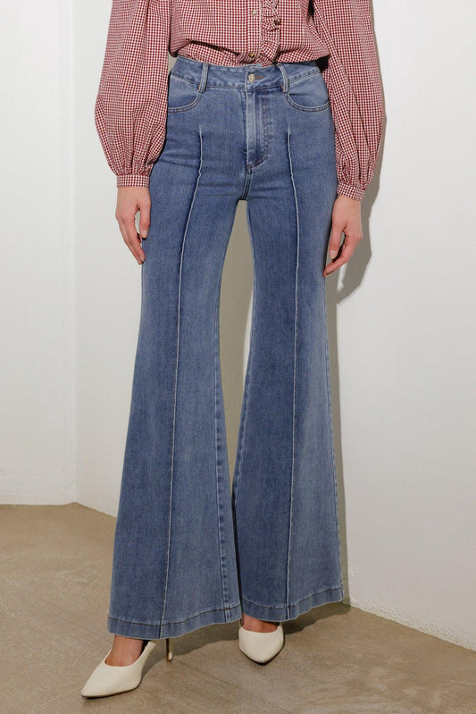 A Place to Be Stretch Denim Pants in medium, view 1 — Soul Flow Apparel