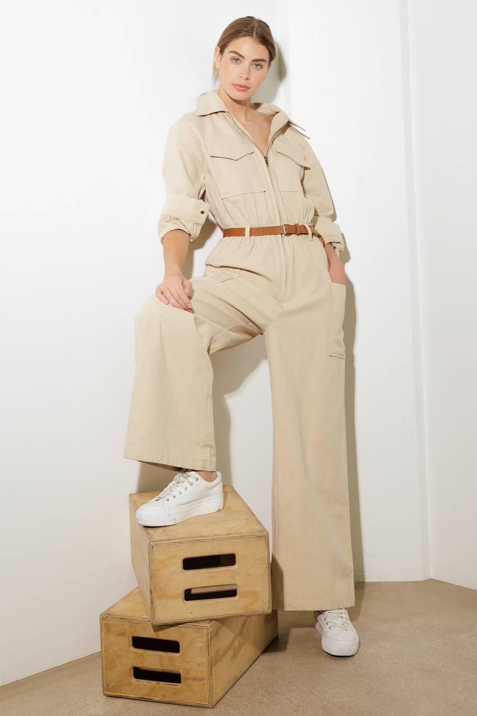When It Happens Woven Jumpsuit in beige, view 9 — Soul Flow Apparel