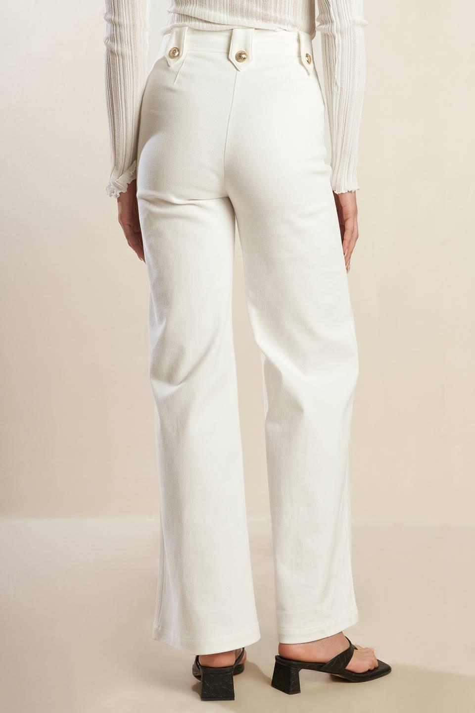 Lily Petal White Woven Pants, view 7 — Soul Flow Apparel