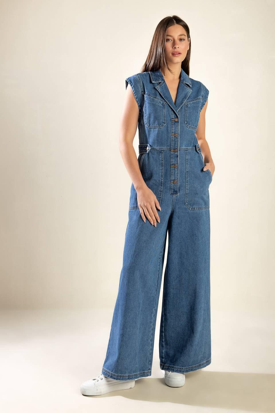 Over You Again Denim Jumpsuit in medium, view 6 — Soul Flow Apparel