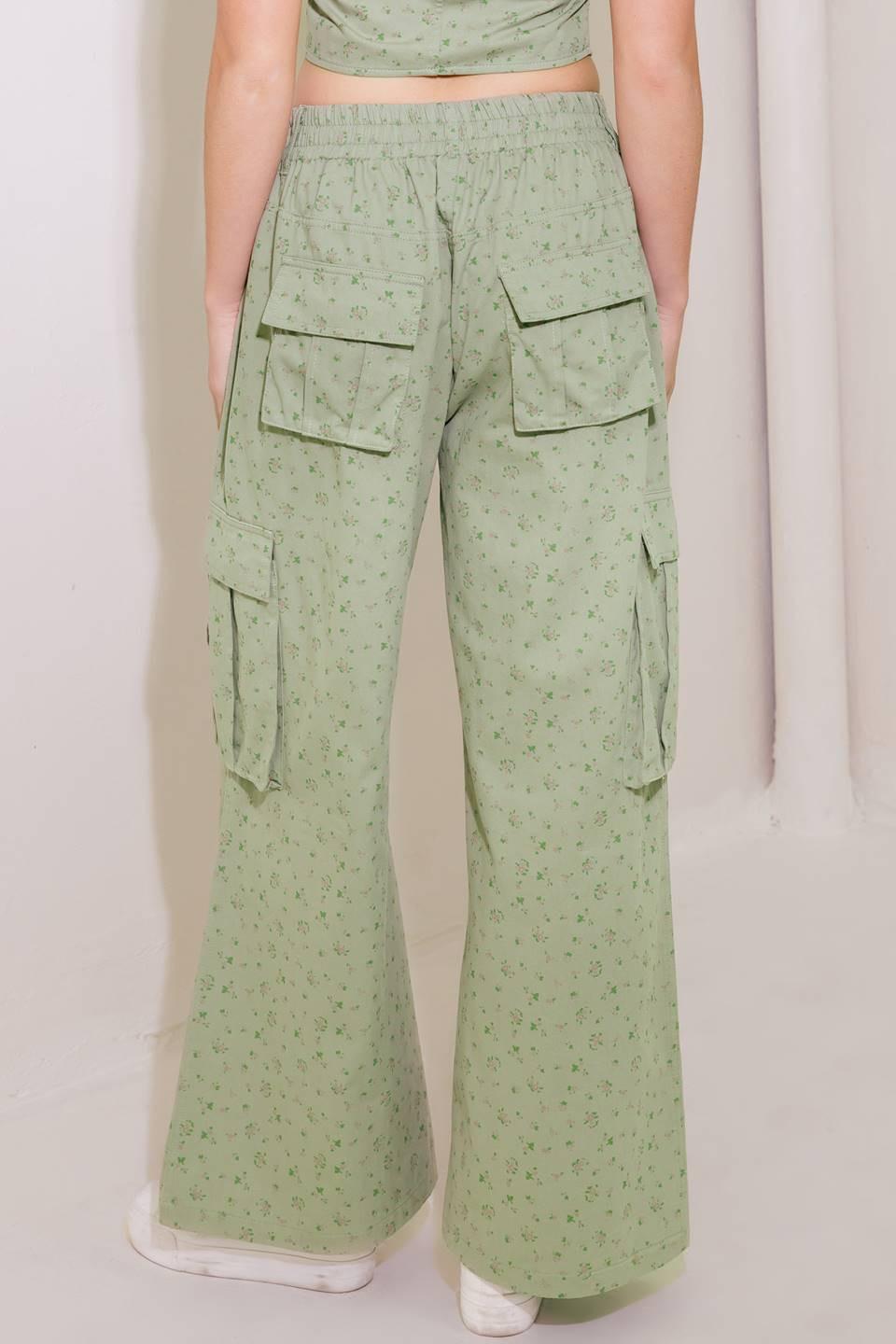 Drifting Currents Olive Woven Pants in multi, view 6 — Soul Flow Apparel