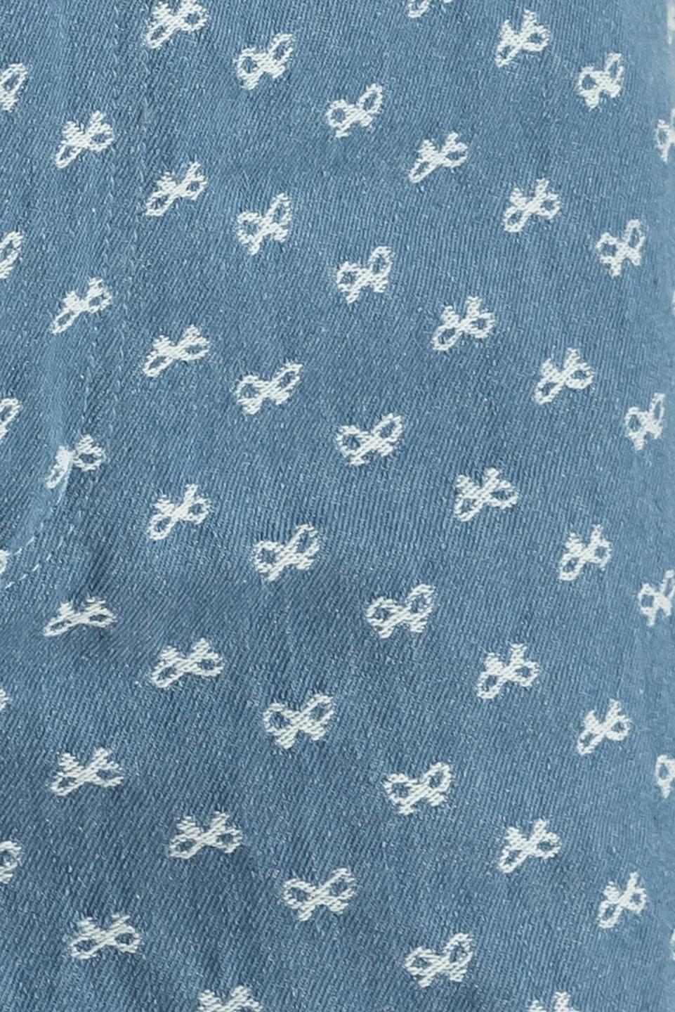 Mimosa Morning Woven Pants in light denim, fabric swatch — Soul Flow Apparel