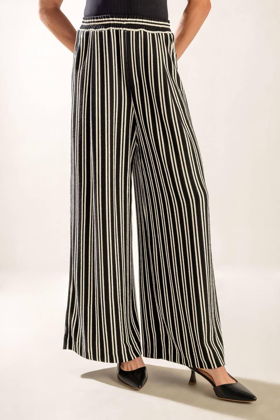 In the Quiet Shade Woven Pants in black, view 2 — Soul Flow Apparel