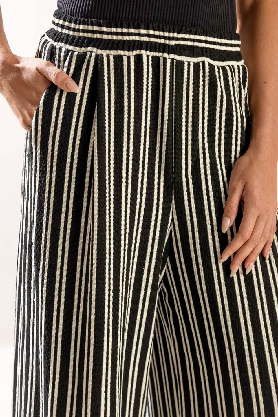 In the Quiet Shade Woven Pants in black, view 4 — Soul Flow Apparel