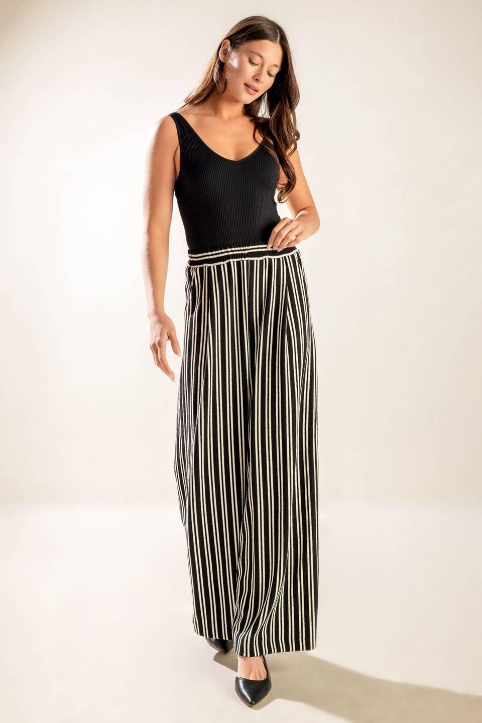 In the Quiet Shade Woven Pants in black, view 5 — Soul Flow Apparel