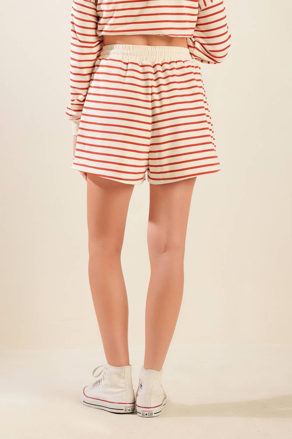 Lover Girl French Terry Short in cream pumpkin, view 2 — Soul Flow Apparel