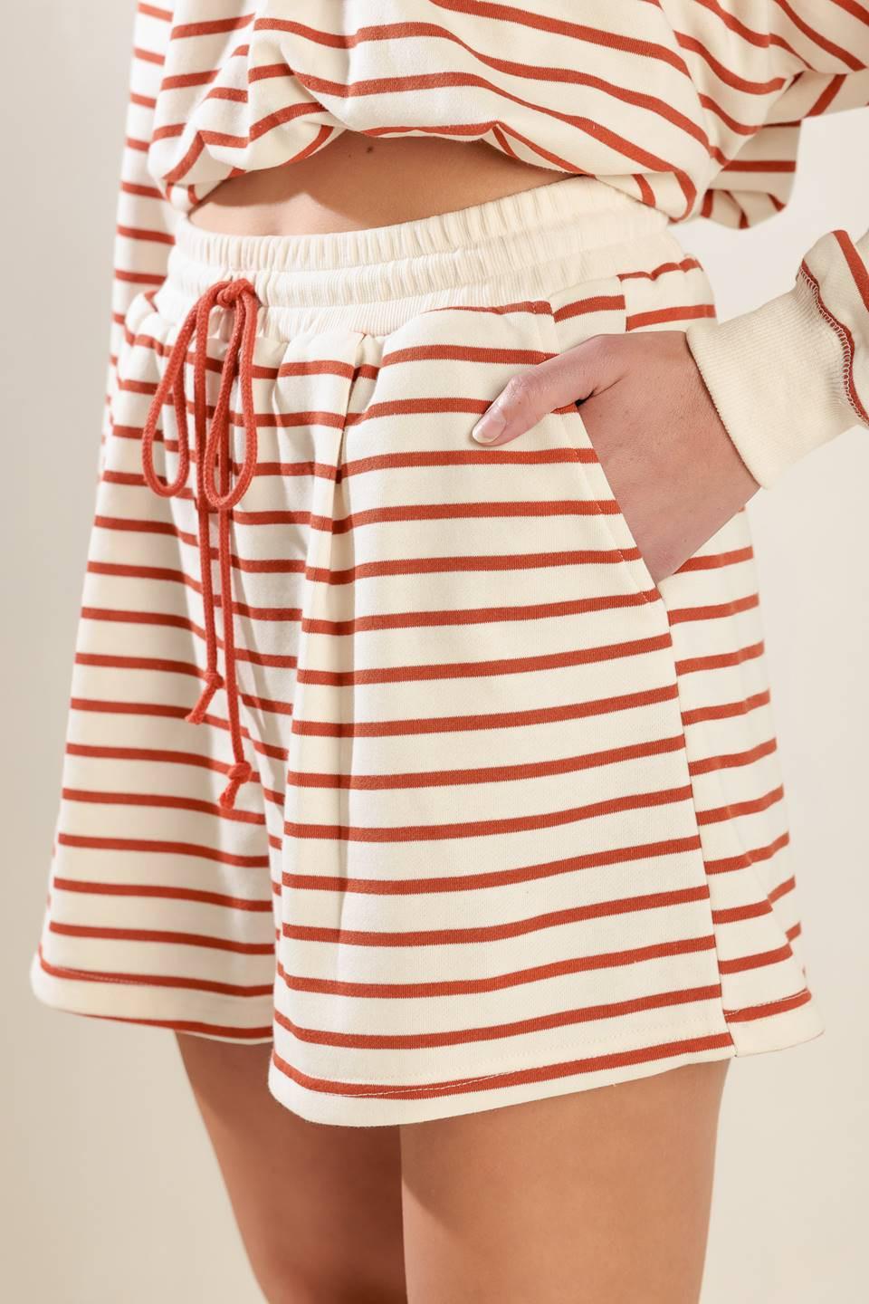 Lover Girl French Terry Short in cream pumpkin, view 4 — Soul Flow Apparel