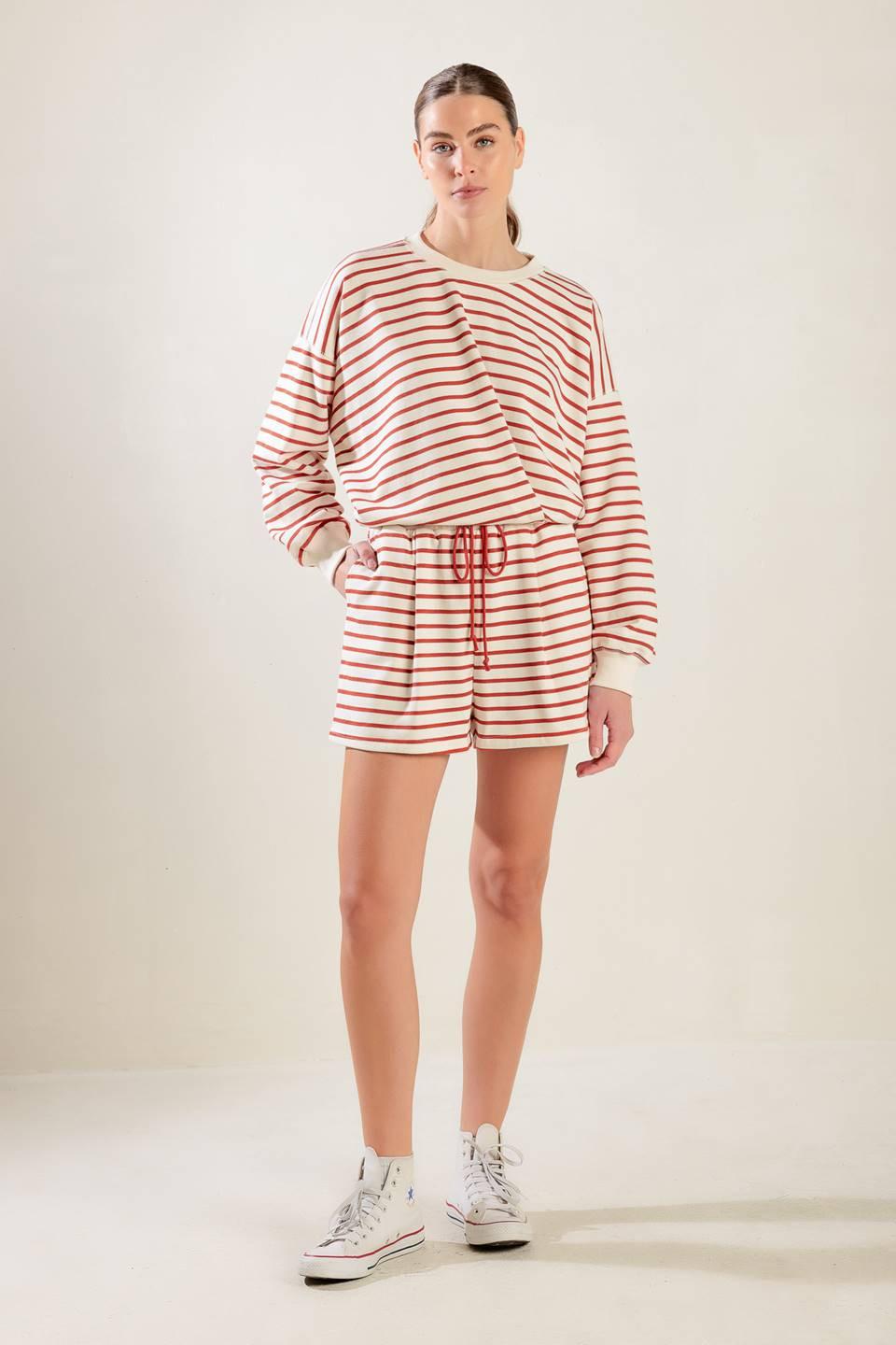 Lover Girl French Terry Short in cream pumpkin, view 5 — Soul Flow Apparel