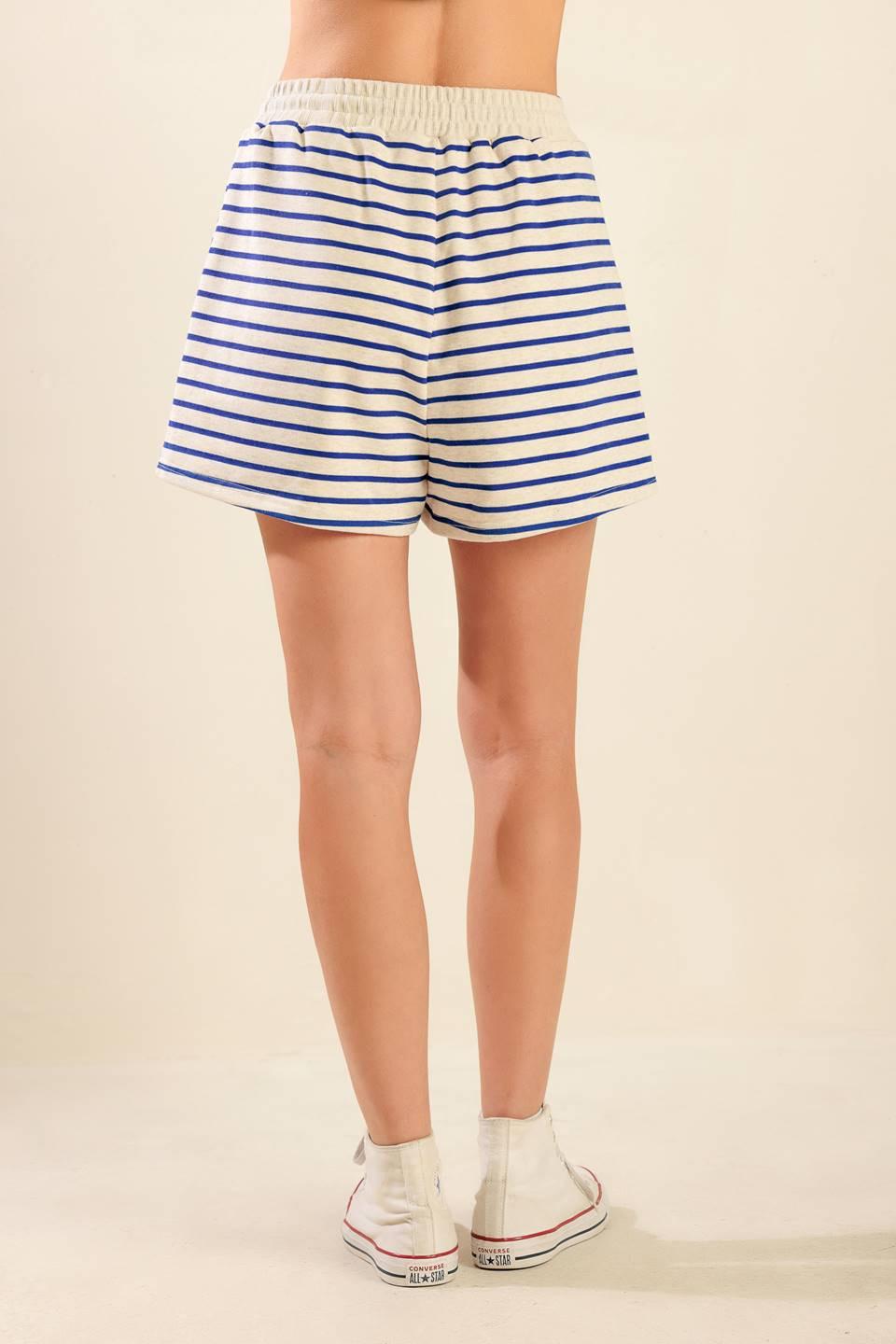 Lover Girl French Terry Short in oatmealblue, view 2 — Soul Flow Apparel