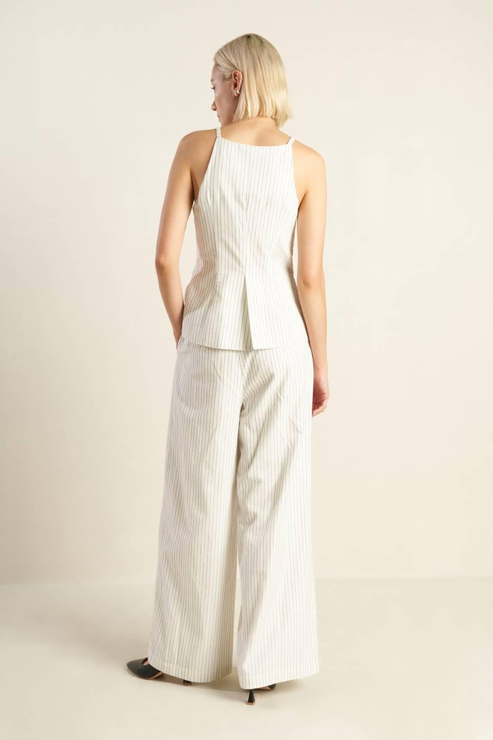 Lead the Way Woven Seesucker Pants in white, view 5 — Soul Flow Apparel