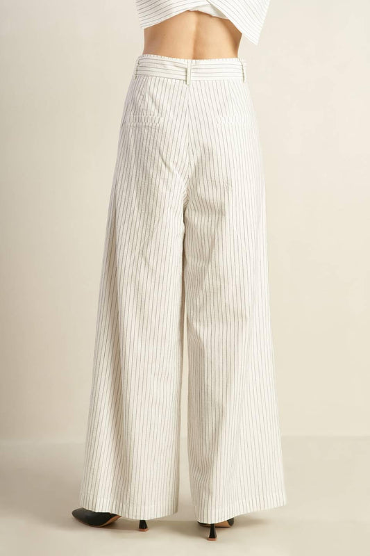 Lead the Way Woven Seesucker Pants in white, view 8 — Soul Flow Apparel