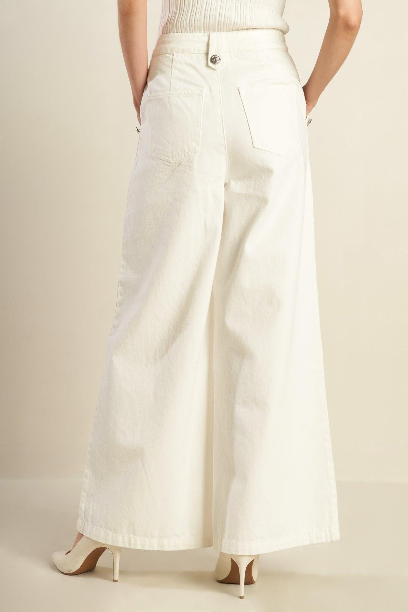 Delicate Hue Woven Pants in white, view 3 — Soul Flow Apparel