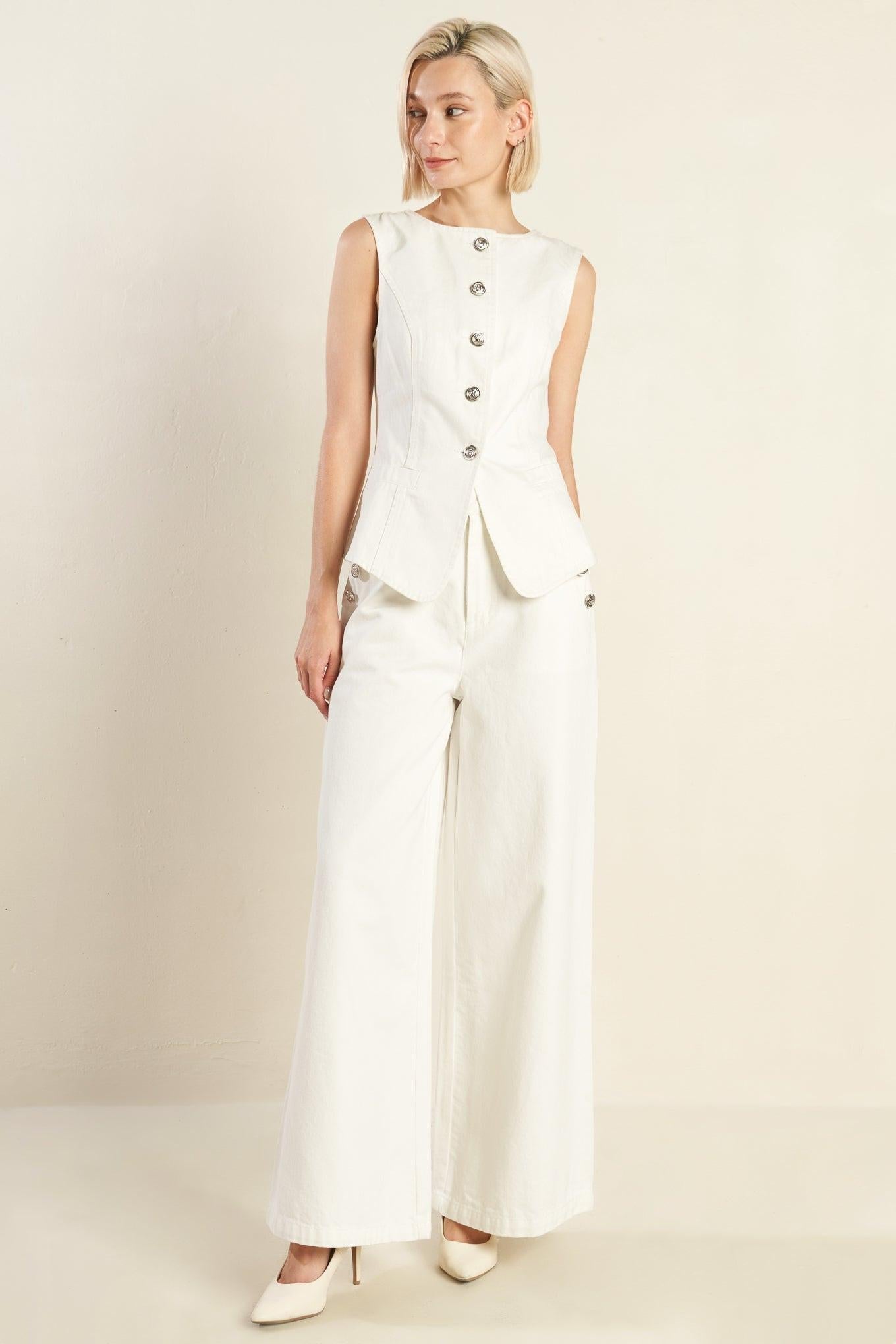 Delicate Hue Woven Pants in white, view 6 — Soul Flow Apparel