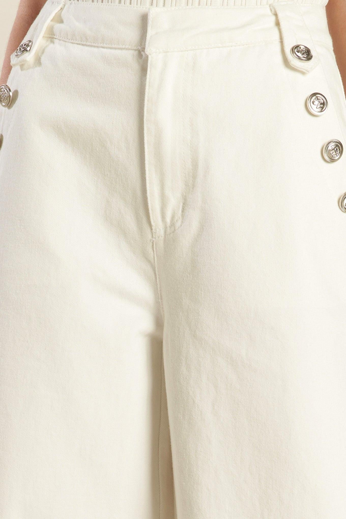 Delicate Hue Woven Pants in white, fabric swatch — Soul Flow Apparel