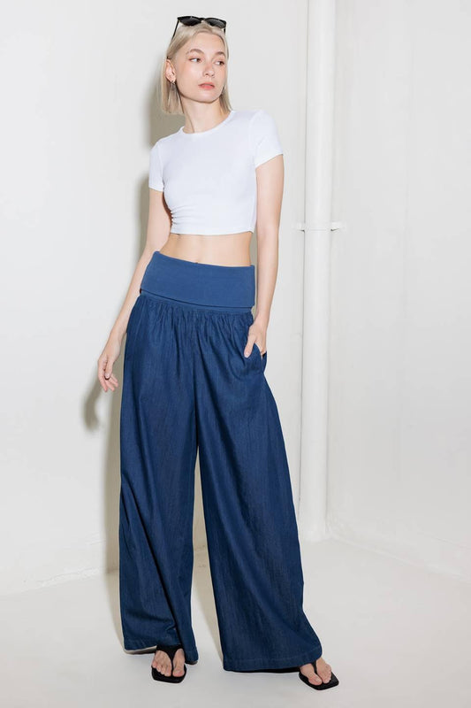 Walk Easy in Indigo Denim Pants, view 1 — Soul Flow Apparel
