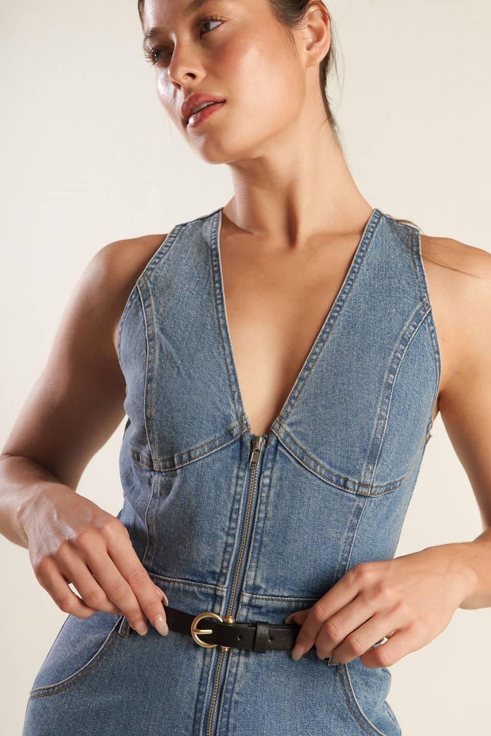 Beautiful Things Denim Jumpsuit, view 5 — Soul Flow Apparel