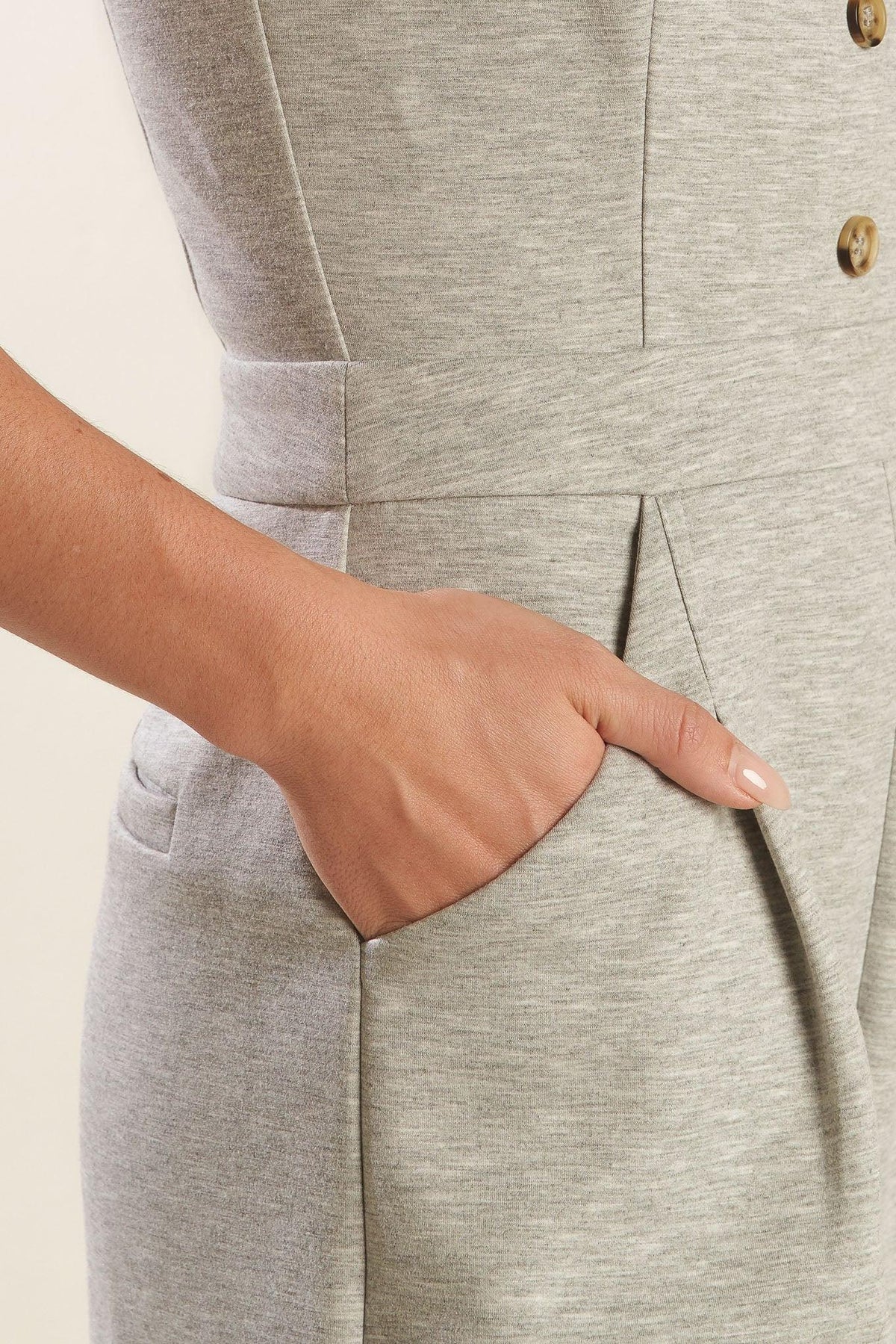 The Secret of Us Knit Jumpsuit in h.grey, view 6 — Soul Flow Apparel