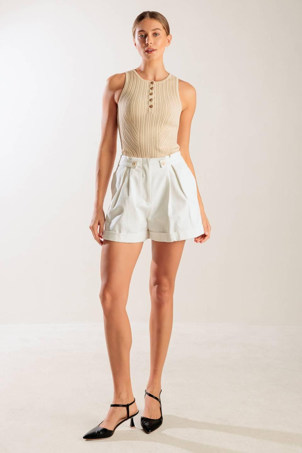 Love Letters White Woven Short, view 1 — Soul Flow Apparel