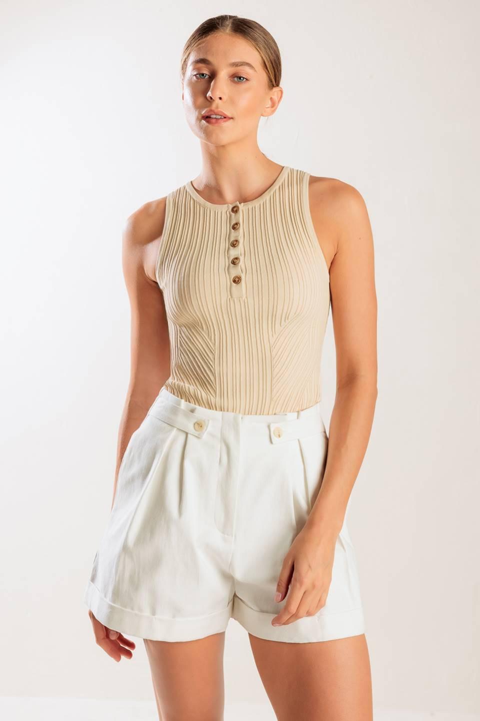 Love Letters White Woven Short, view 4 — Soul Flow Apparel