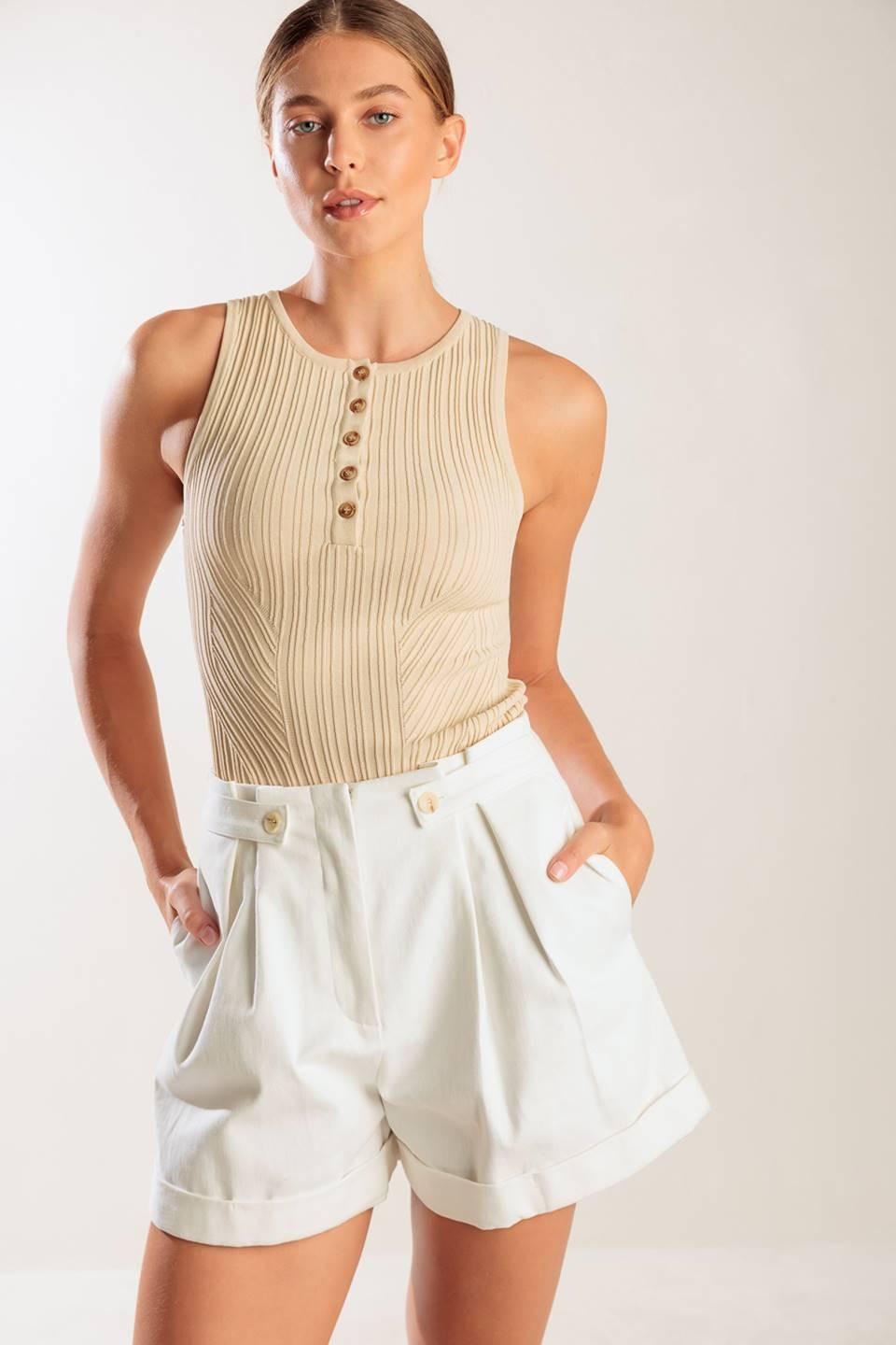 Love Letters White Woven Short, view 6 — Soul Flow Apparel