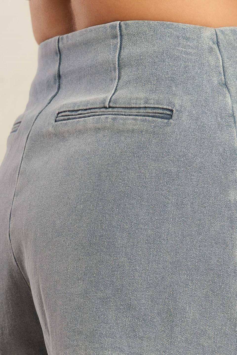 Daisy Date Denim Skort in indigo, view 3 — Soul Flow Apparel