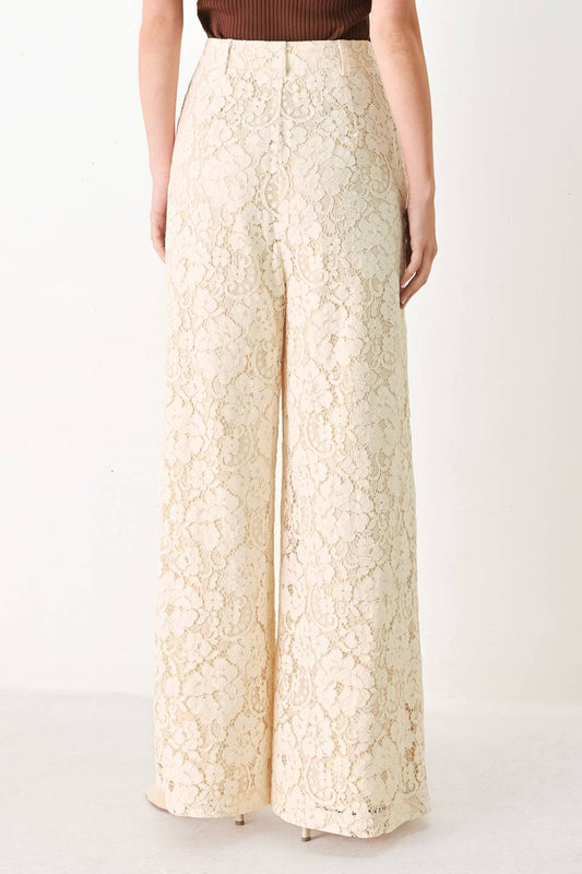 Delicate Beauty Woven Lace Pants in light peach, view 5 — Soul Flow Apparel