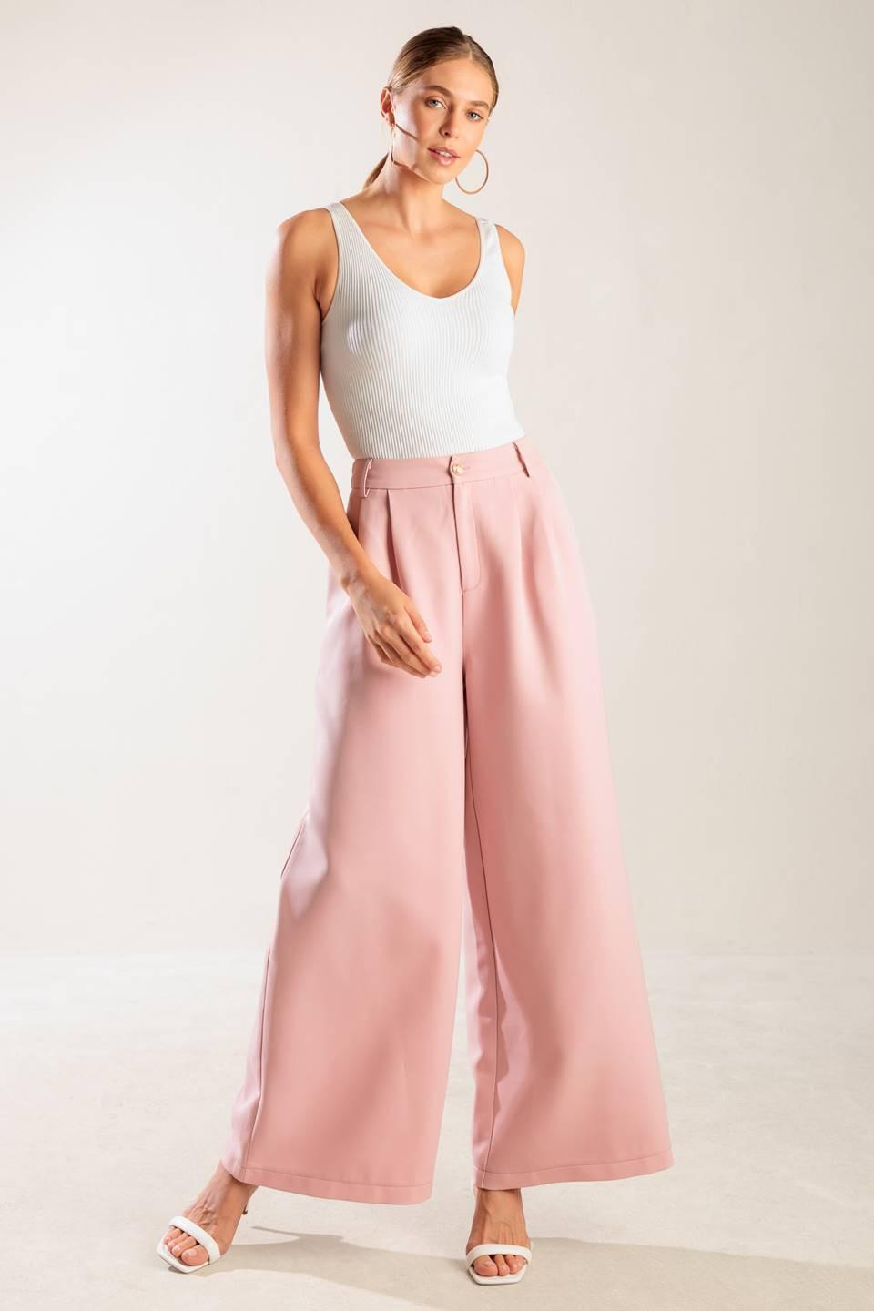 In My Own World Woven Pants in light pink, view 1 — Soul Flow Apparel