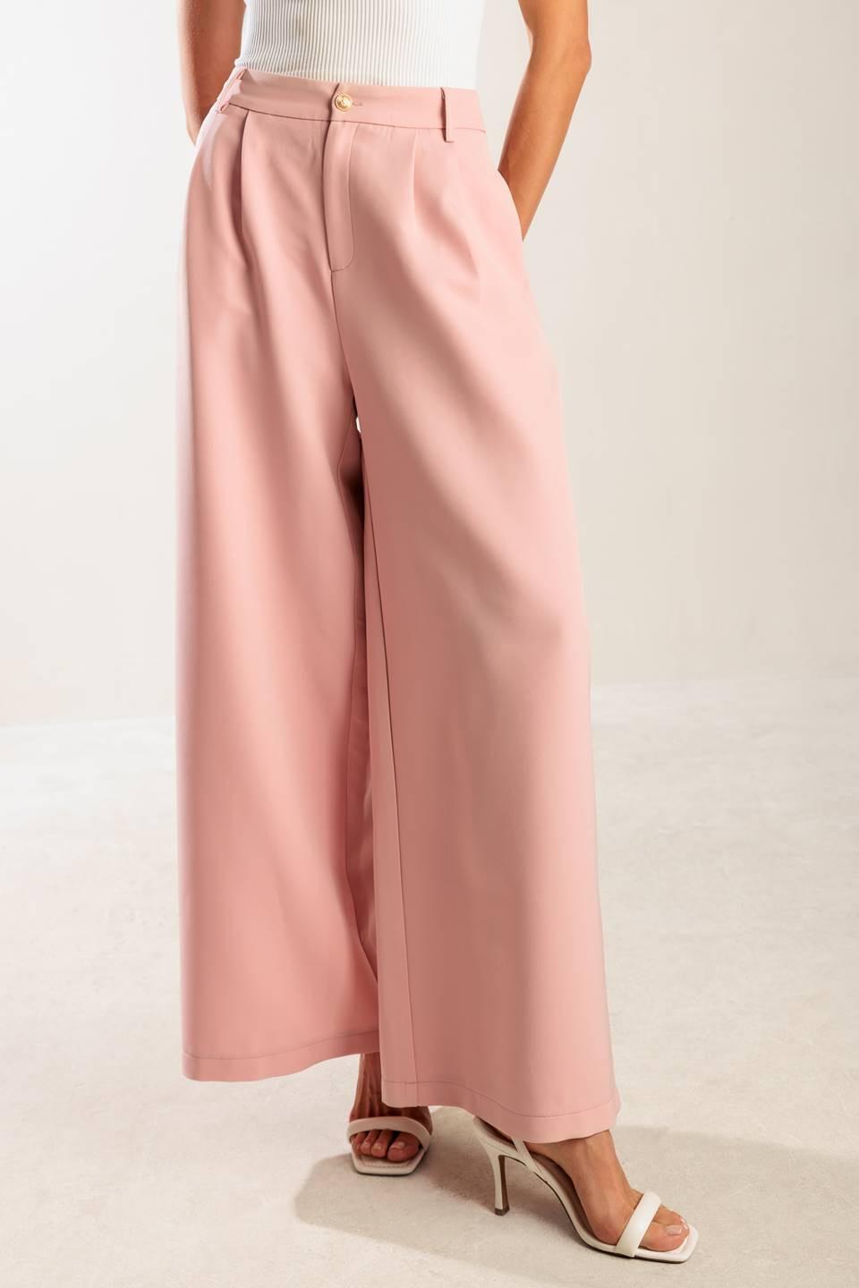 In My Own World Woven Pants in light pink, view 2 — Soul Flow Apparel