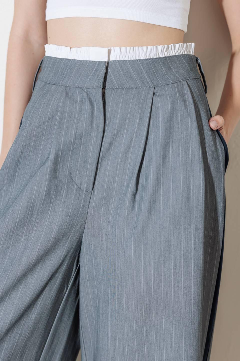 Smile Bright in Grey Woven Pants, view 3 — Soul Flow Apparel