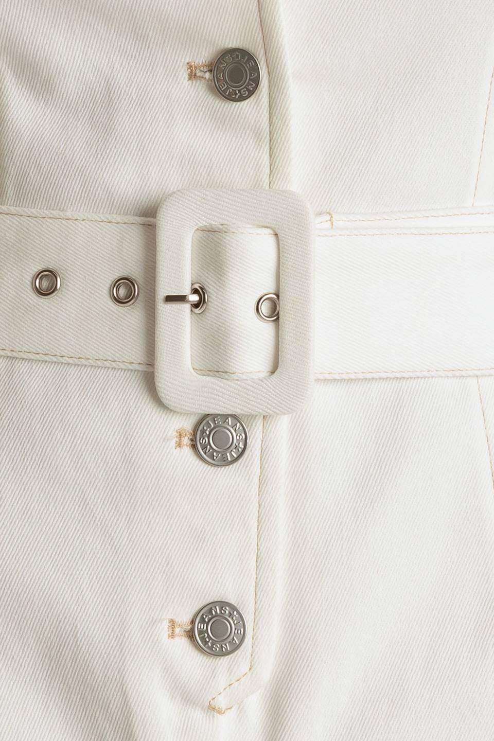 Take the Lead White Woven Romper in off-white, fabric swatch — Soul Flow Apparel