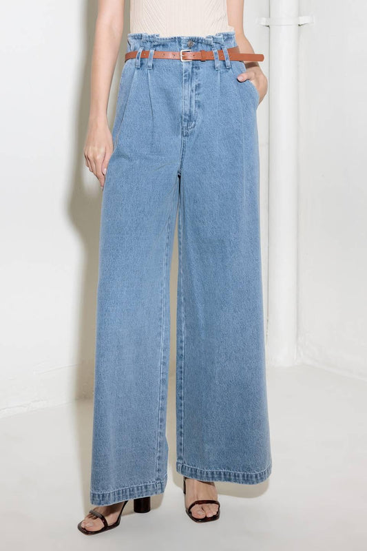 Kissed By Sunlight Denim Pants in light, view 2 — Soul Flow Apparel