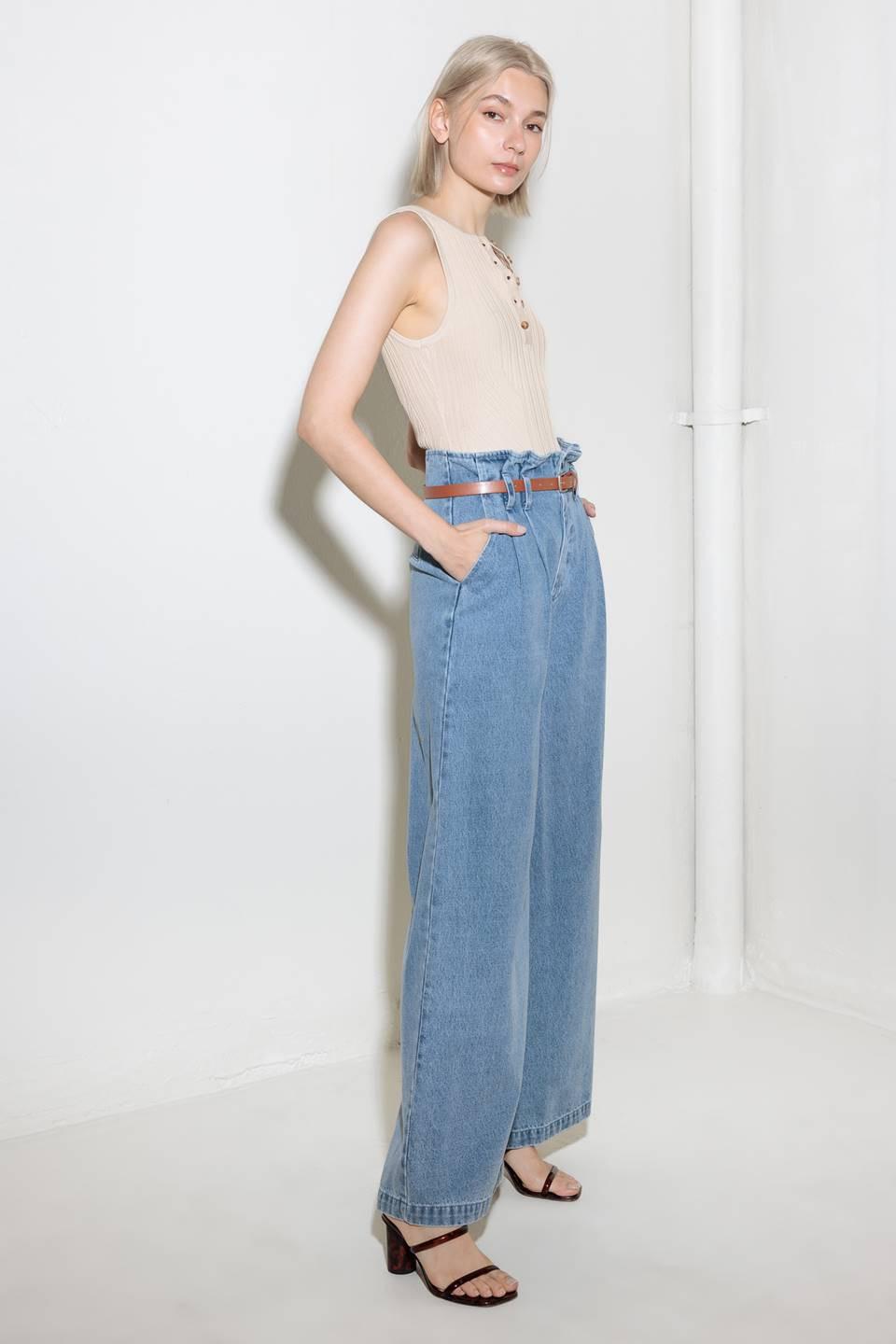 Kissed By Sunlight Denim Pants in light, view 5 — Soul Flow Apparel