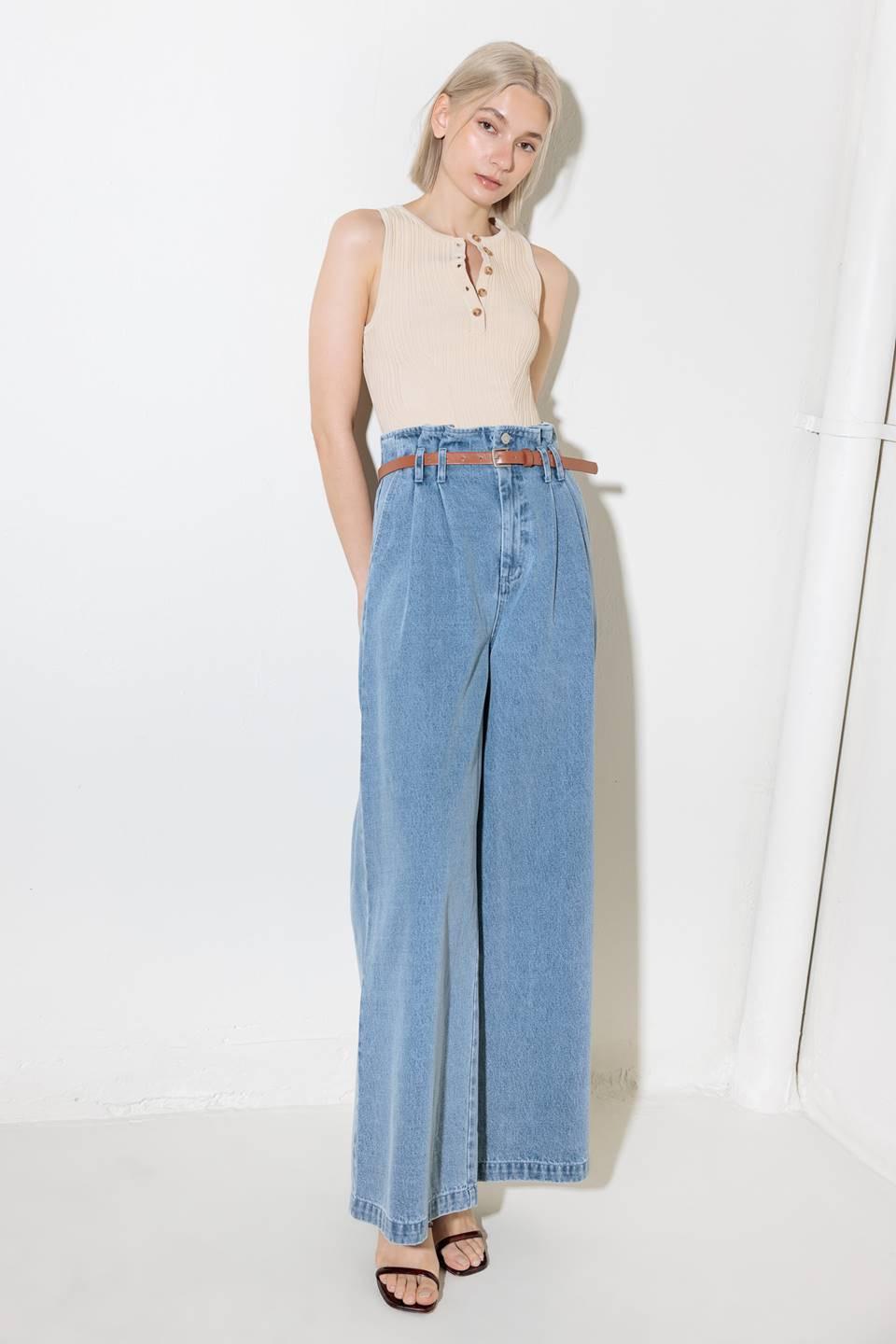 Kissed By Sunlight Denim Pants in light, view 7 — Soul Flow Apparel