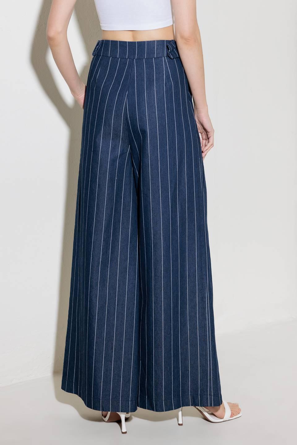 Hold Joy in Indigo Woven Pants in denim white, view 7 — Soul Flow Apparel