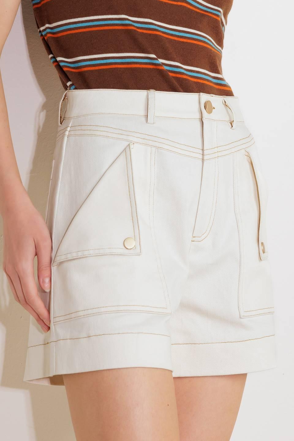 Simply Mine Cream Woven Short, view 4 — Soul Flow Apparel