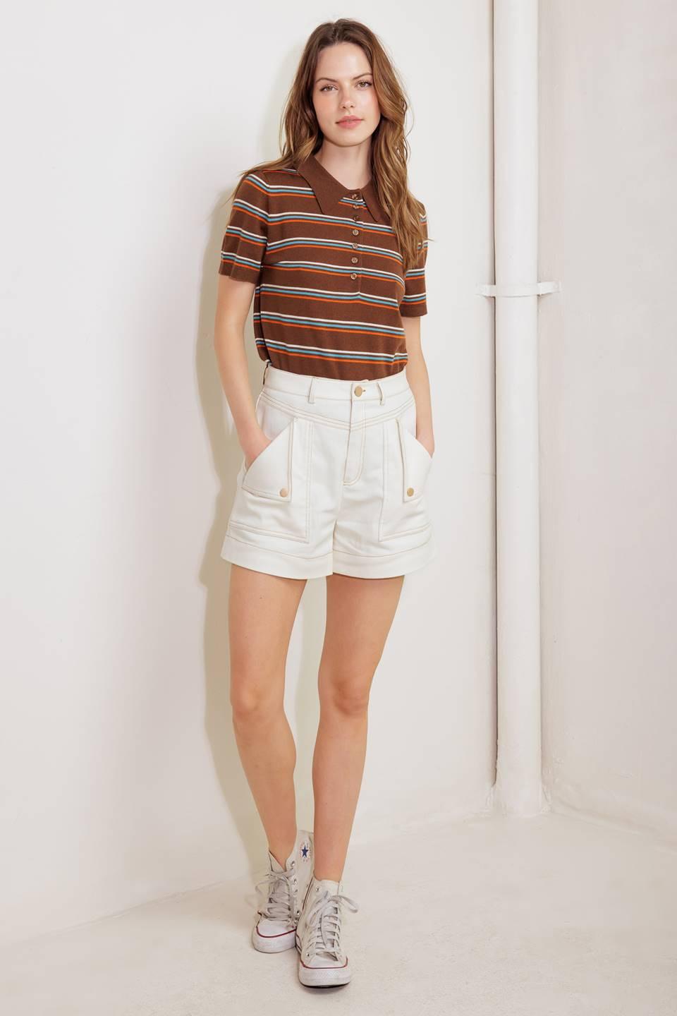 Simply Mine Cream Woven Short, view 6 — Soul Flow Apparel