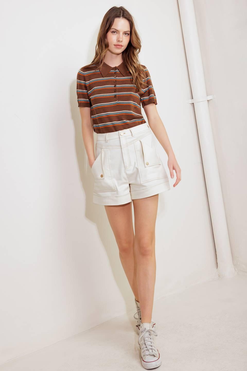 Simply Mine Cream Woven Short, view 7 — Soul Flow Apparel