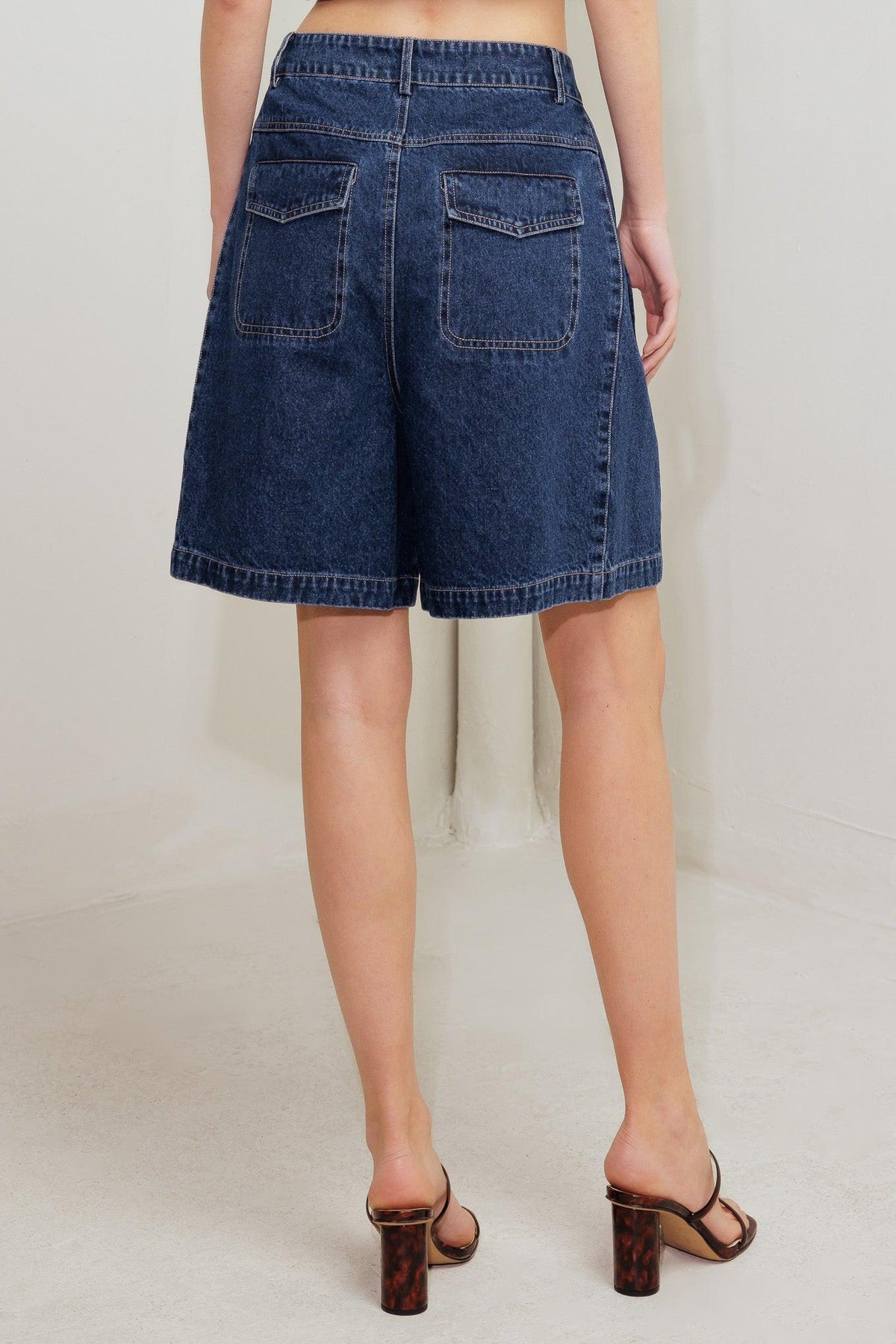 Coffee Petal Denim Short, view 8 — Soul Flow Apparel
