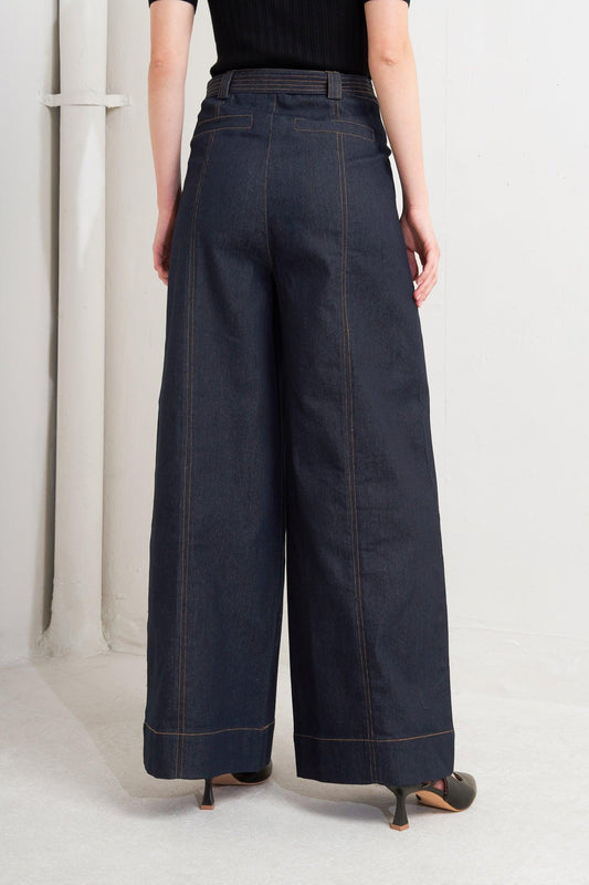Urban Panel Denim Pants in dark, view 6 — Soul Flow Apparel