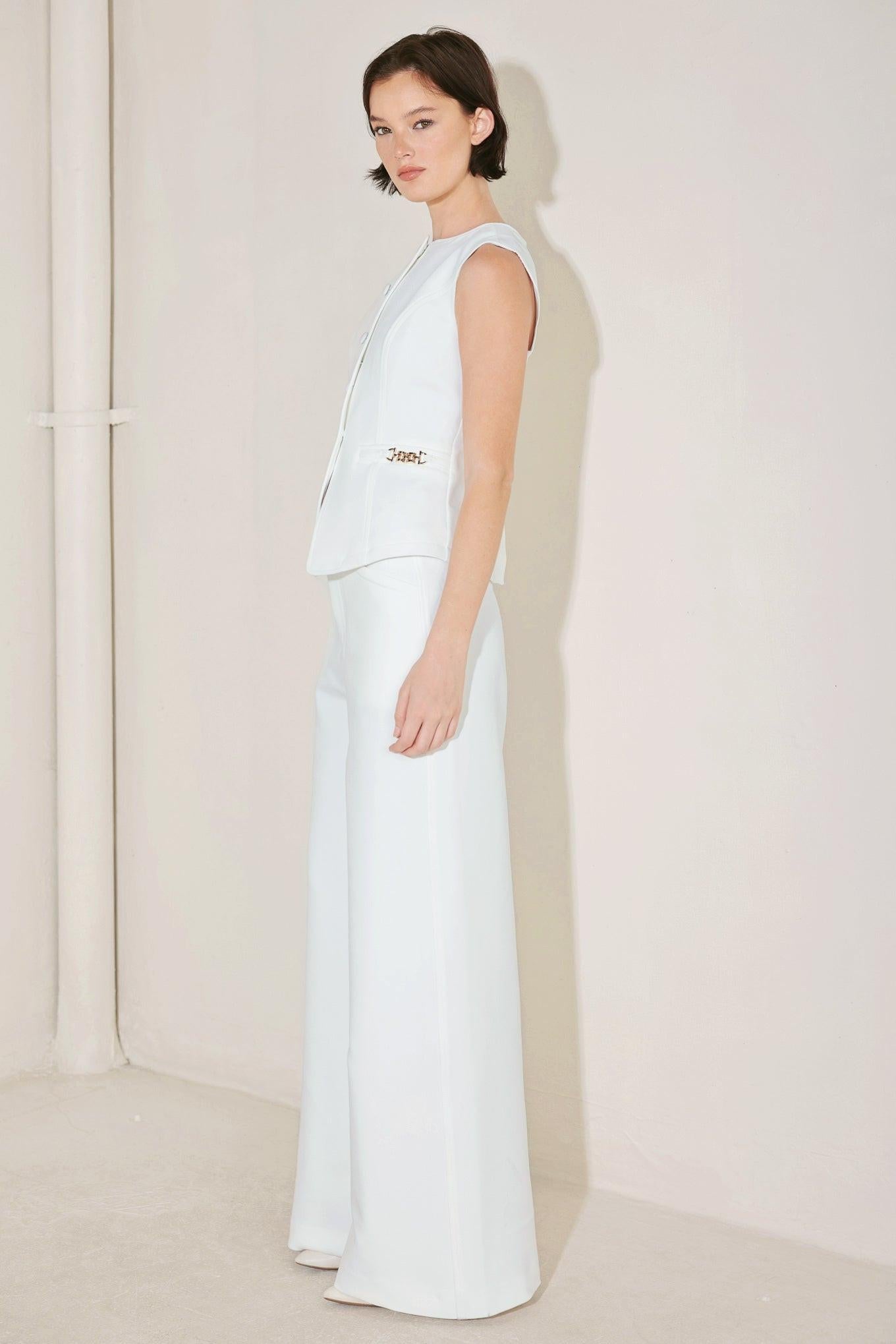 Power Line Theory Woven Pants in off-white, view 4 — Soul Flow Apparel