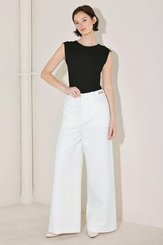 Power Line Theory Woven Pants in off-white, view 5 — Soul Flow Apparel