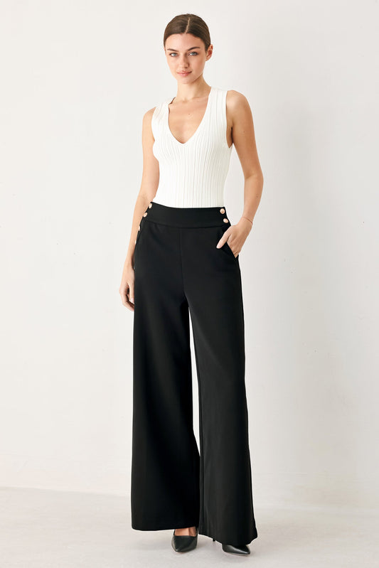 Modern Edge Woven Pants in black, view 6 — Soul Flow Apparel