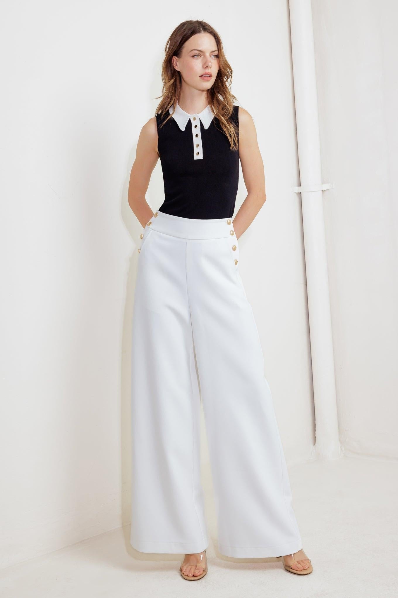 Better Than Ever Woven Pants in off-white, view 4 — Soul Flow Apparel