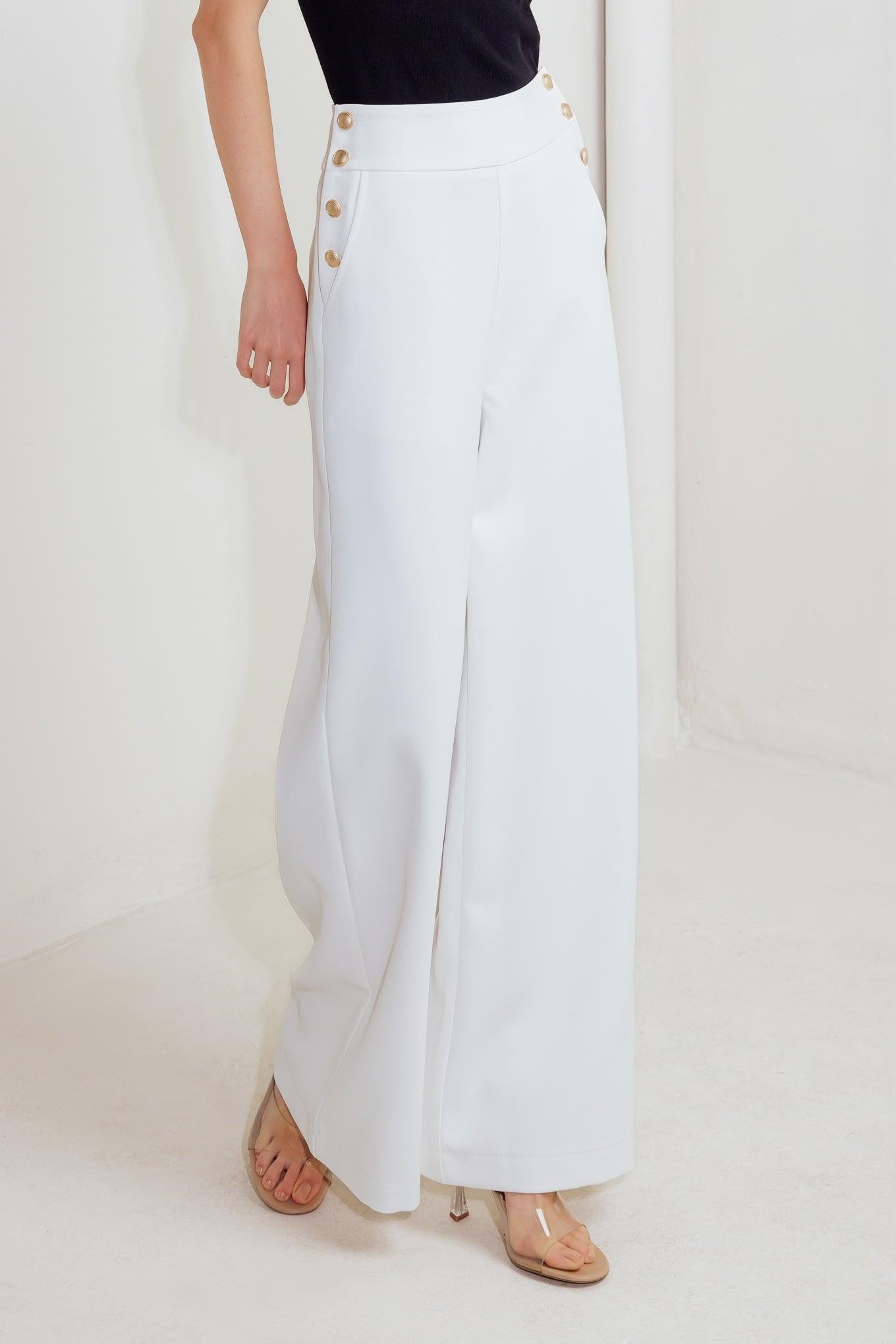 Better Than Ever Woven Pants in off-white, view 5 — Soul Flow Apparel