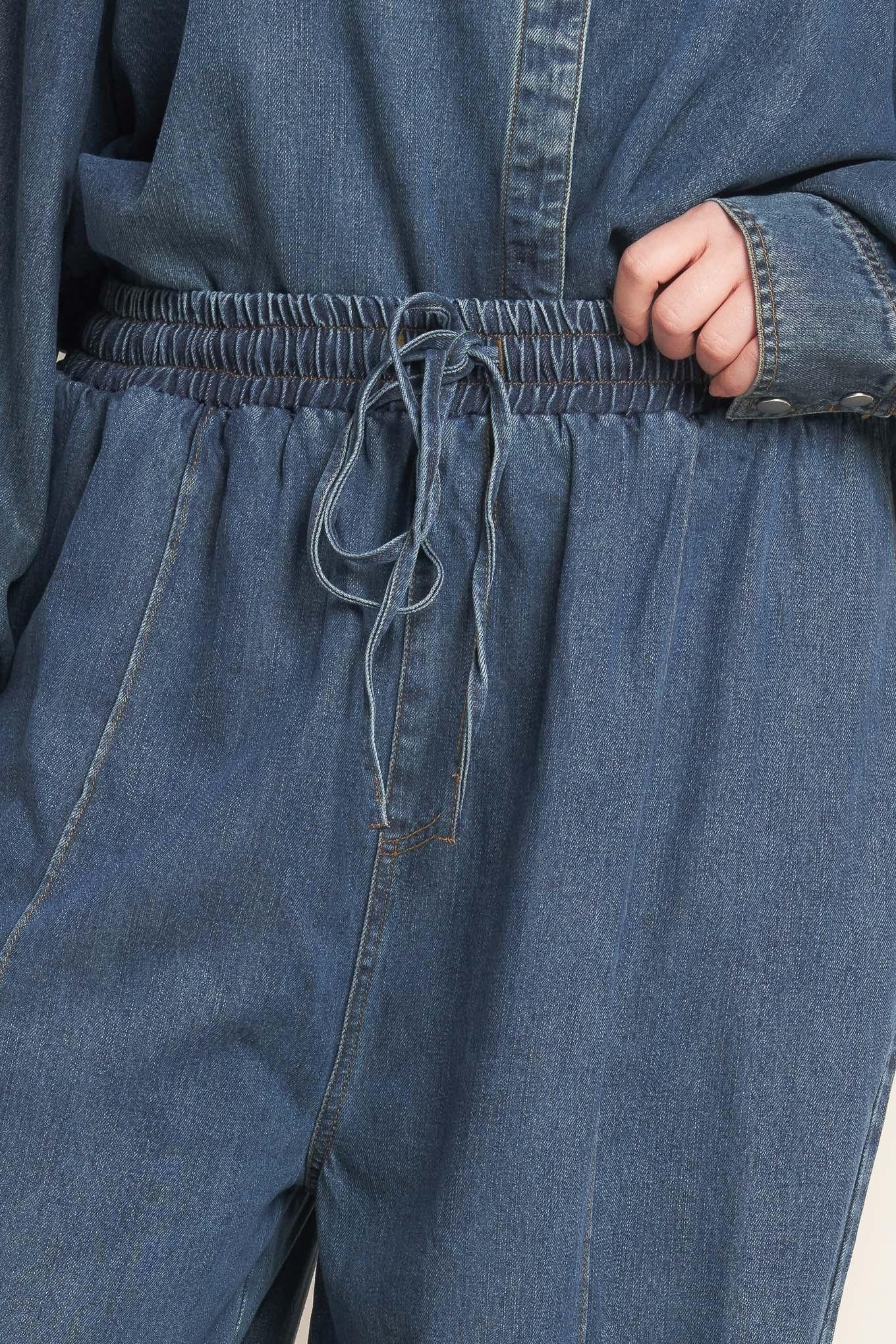 Offline Edge Indigo Denim Pants, fabric swatch — Soul Flow Apparel