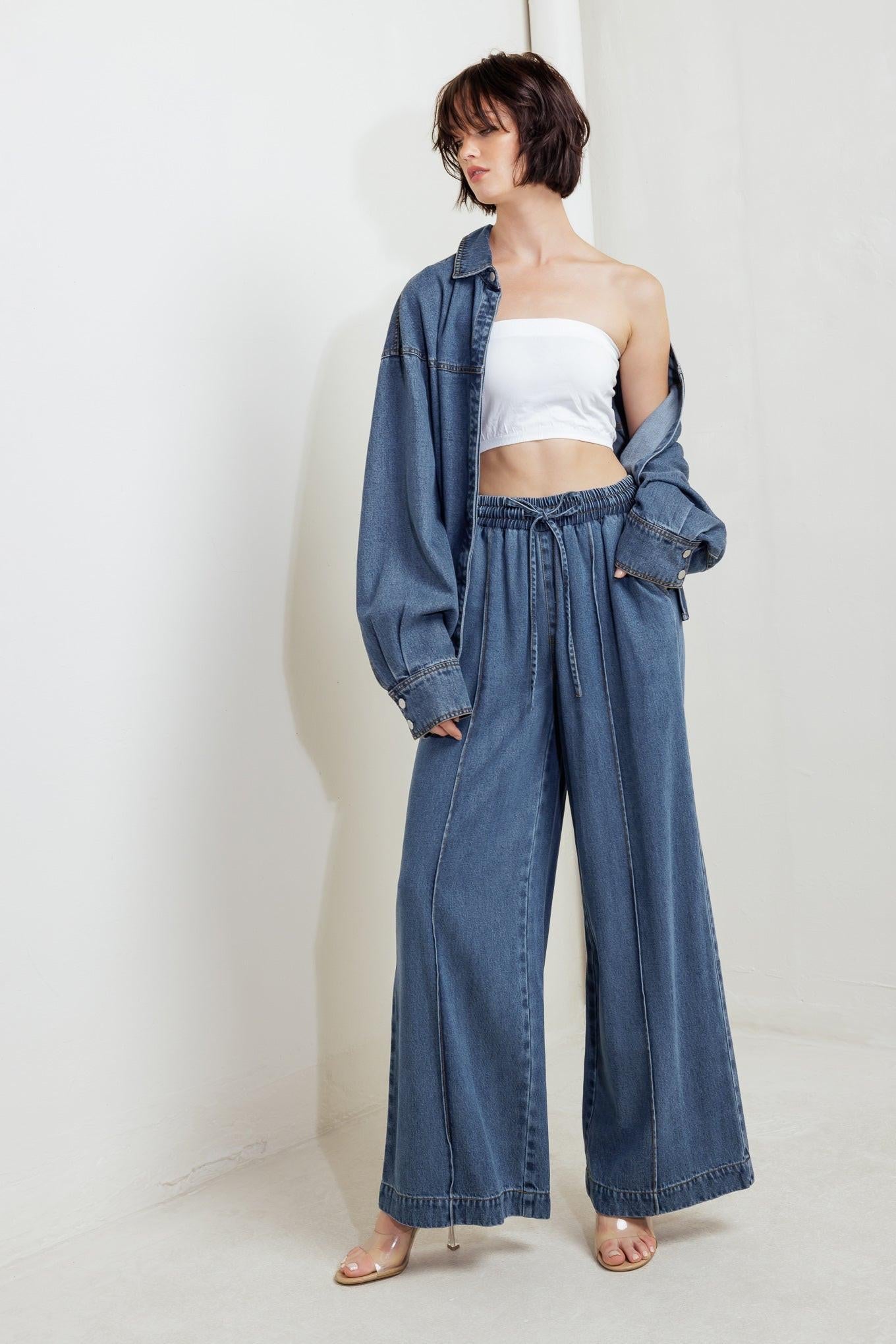 Offline Edge Indigo Denim Pants, view 2 — Soul Flow Apparel