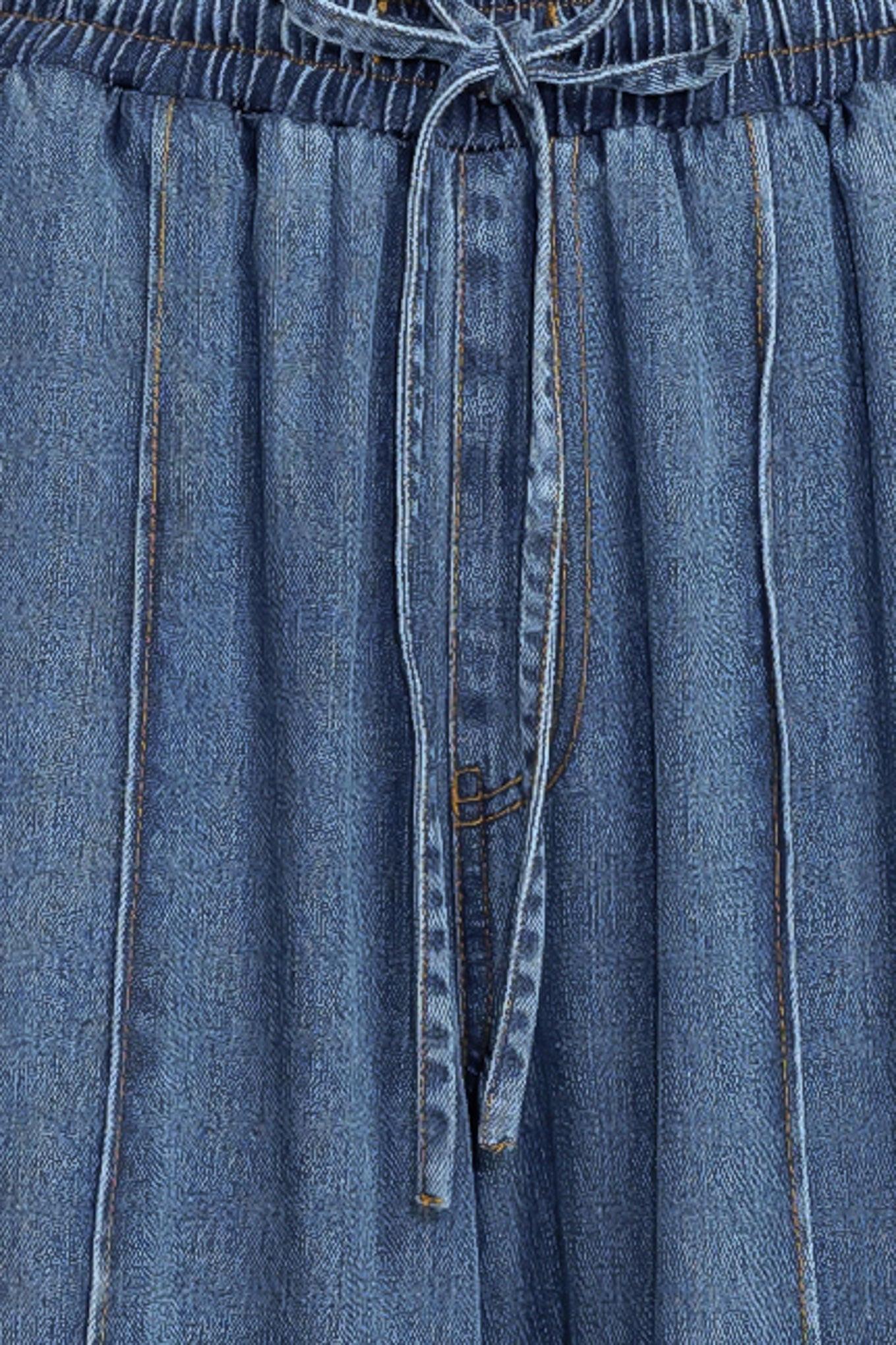 Offline Edge Indigo Denim Pants, fabric swatch — Soul Flow Apparel
