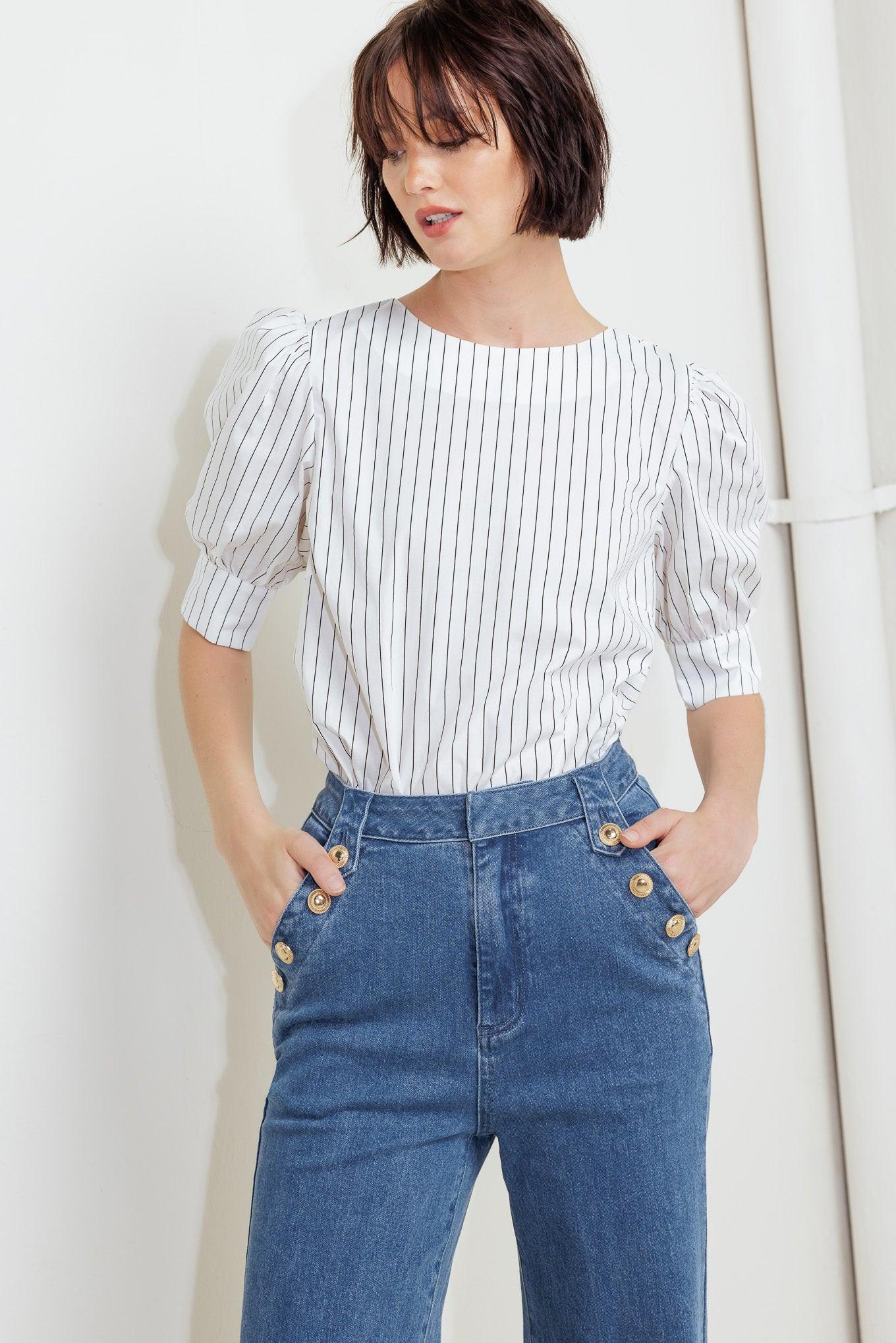 Nostalgia Field Denim Pants in indigo, view 6 — Soul Flow Apparel